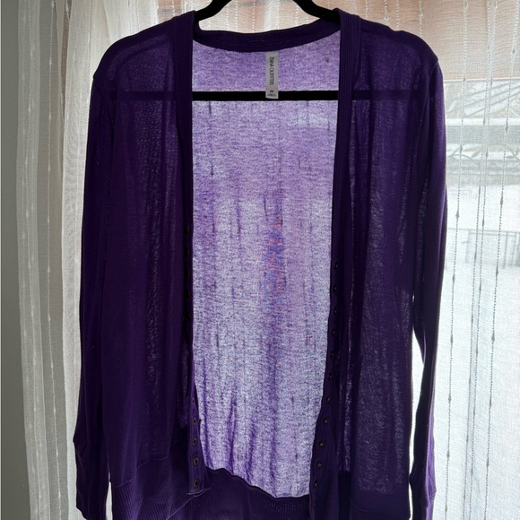 Zenana Outfitters Sweaters - Zenana Outfitters Purple Button Up Cardigan Size 2x